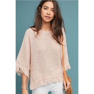 Anthropologie Akemi & Kin Frenchie Fringed Poncho Sweater size S